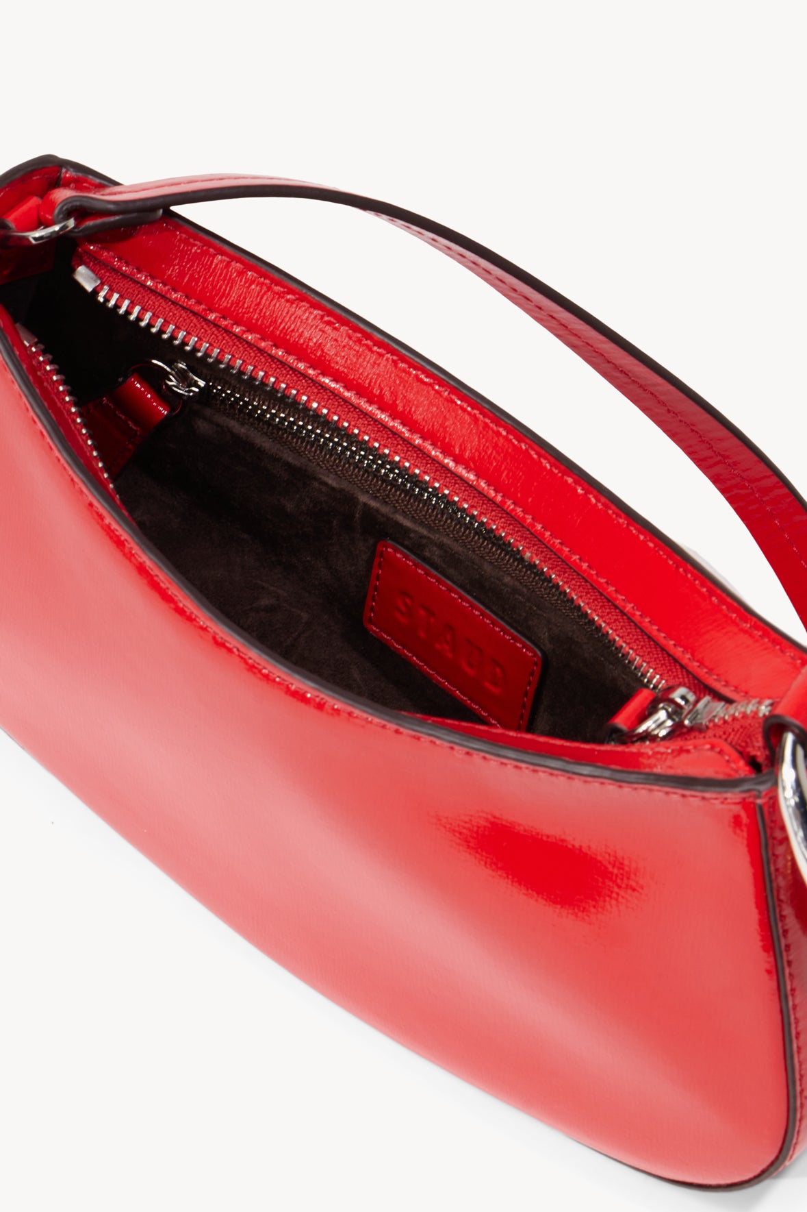 STAUD | Ollie Bag Cherry Red Leather Mini Shoulder Bag - Staud