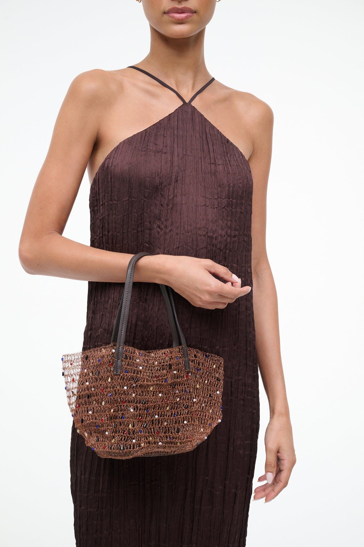 STAUD | Jewel Bucket Bag Multi Color Beads