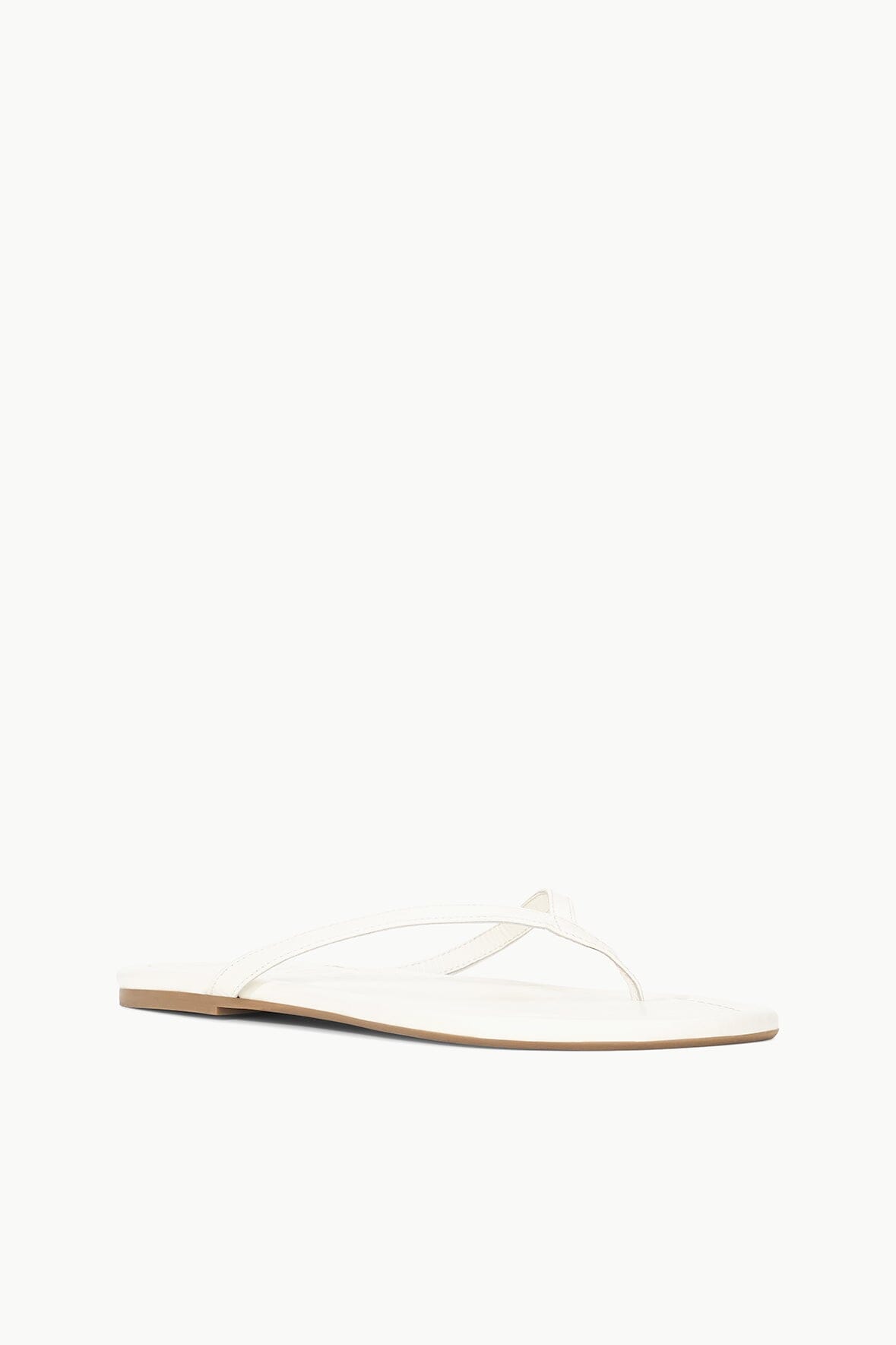 STAUD | Freja Paper White Leather Flip Flop Sandals