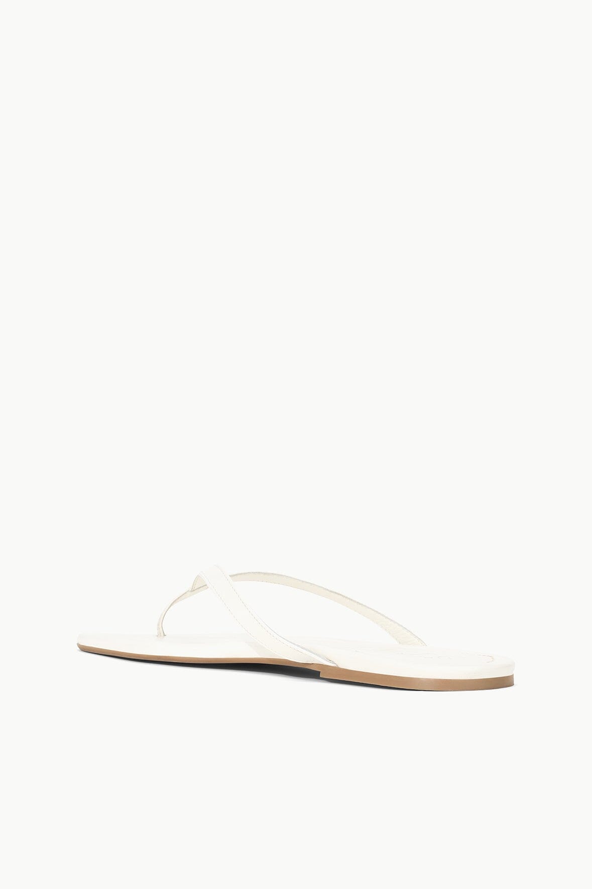 STAUD | Freja Paper White Leather Flip Flop Sandals