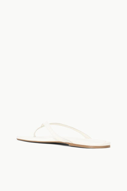 STAUD | Freja Paper White Leather Flip Flop Sandals