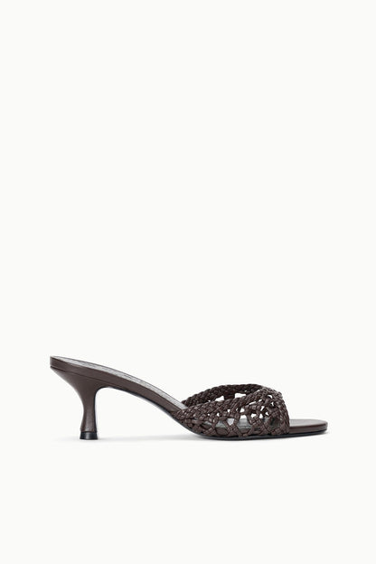 STAUD | Brigitte Leather Mule Espresso Knotted