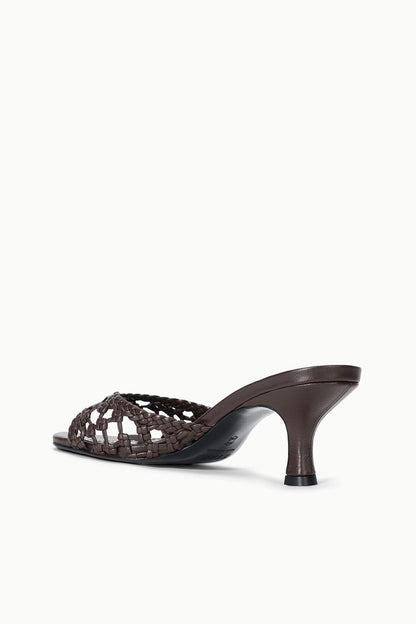 STAUD | Brigitte Leather Mule Espresso Knotted