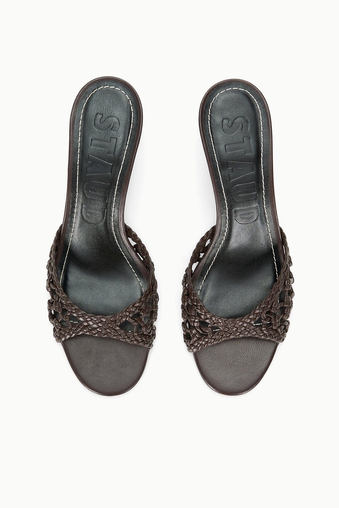 STAUD | Brigitte Leather Mule Espresso Knotted