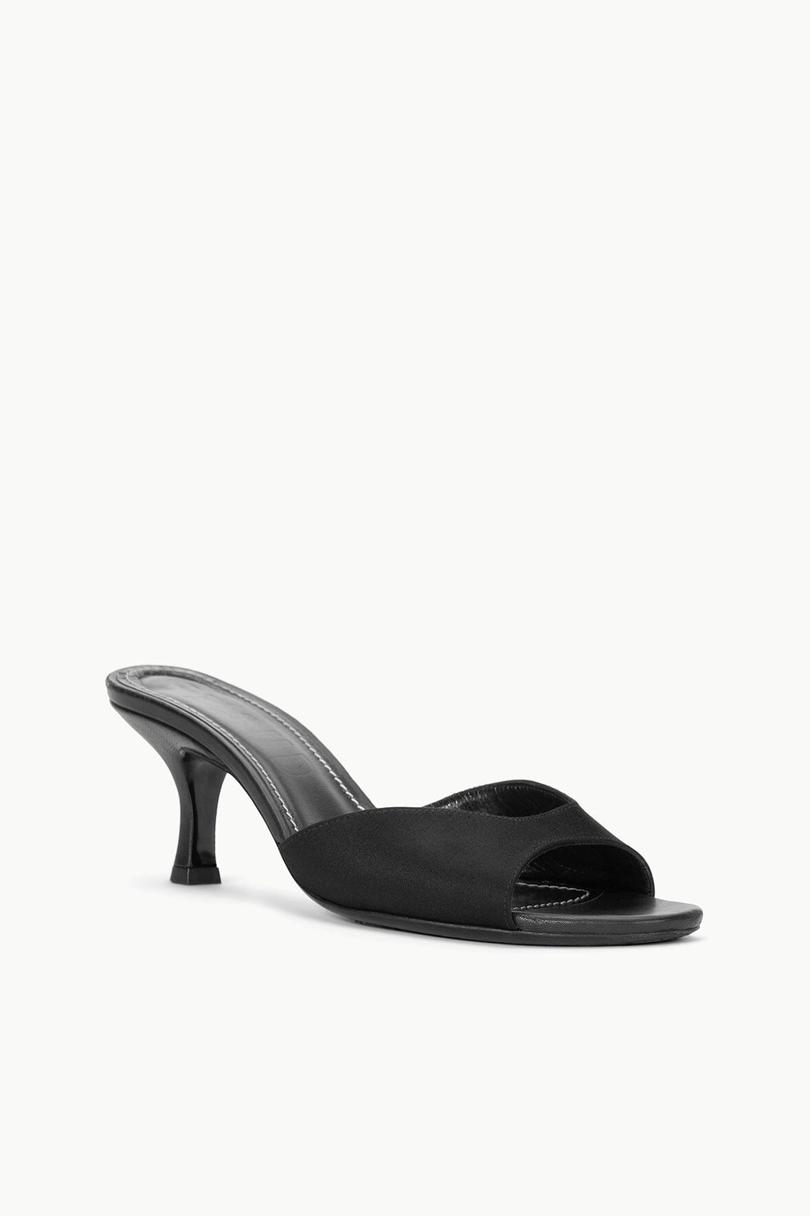 STAUD | Brigitte Satin Mule Black