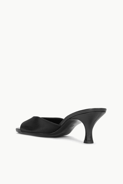 STAUD | Brigitte Satin Mule Black