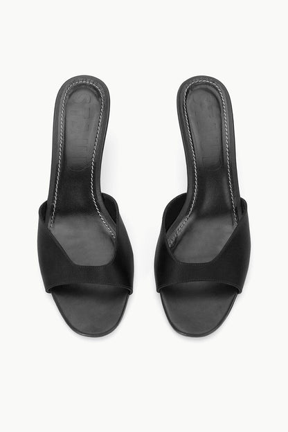STAUD | Brigitte Satin Mule Black