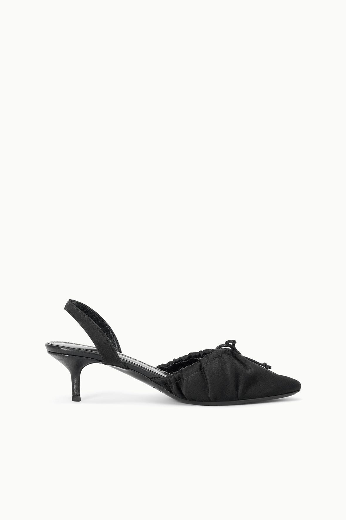STAUD | Alba Ballet Slingback Black Satin