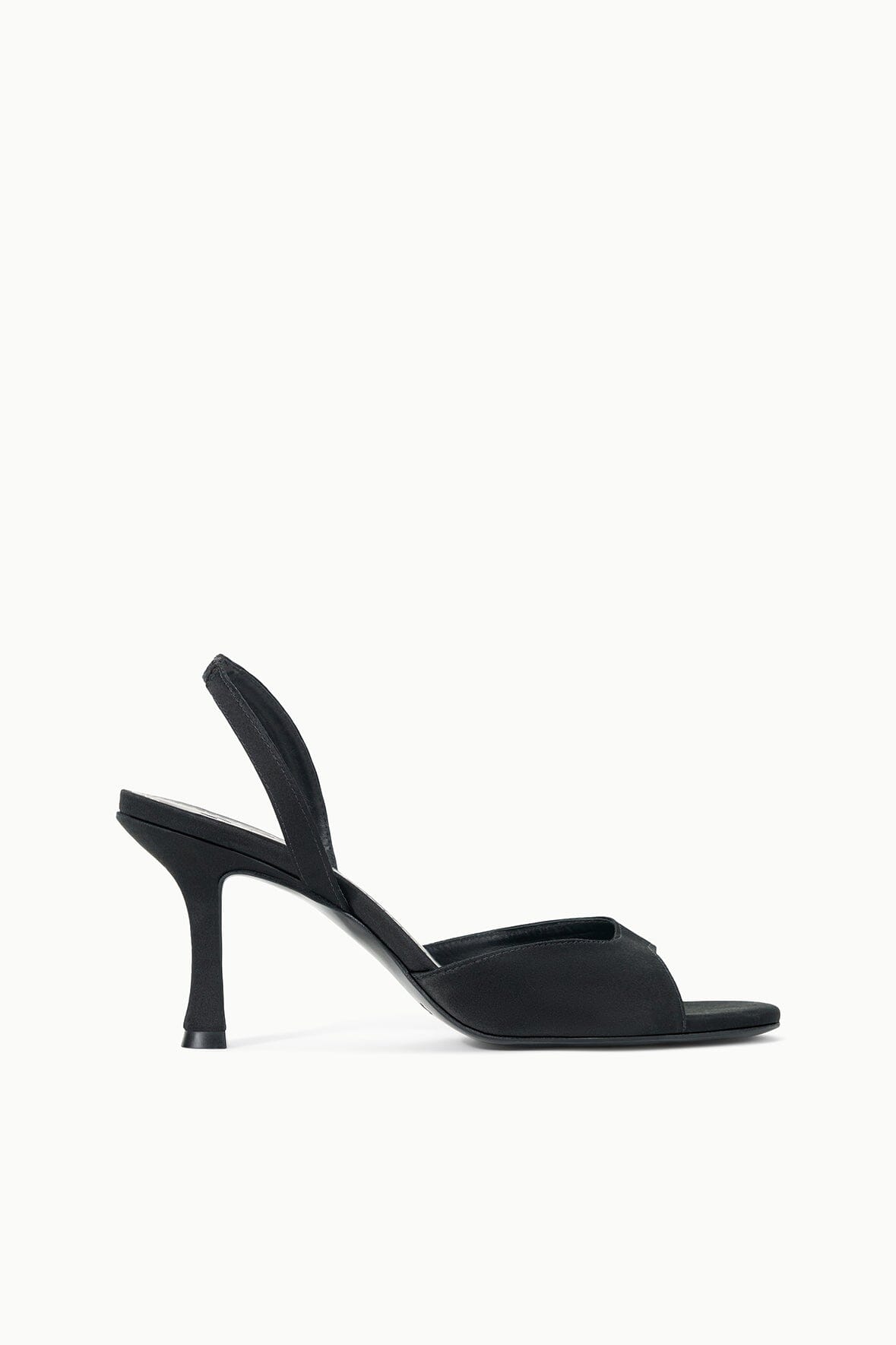 STAUD | Brigitte Heel Black Satin 2