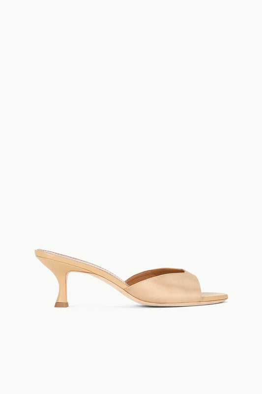 STAUD | Brigitte Satin Mule Camel