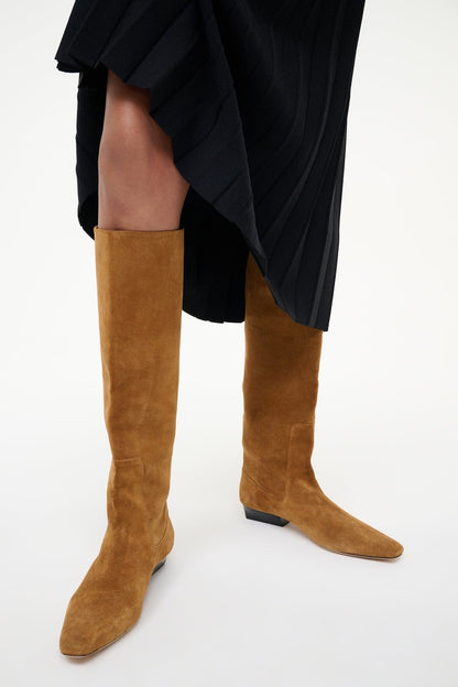 STAUD | Wally Flat Boot Tan Suede