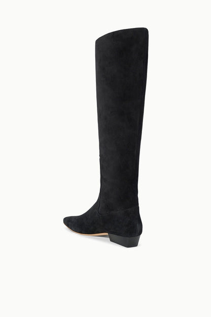 STAUD | Wally Flat Boot Black Suede