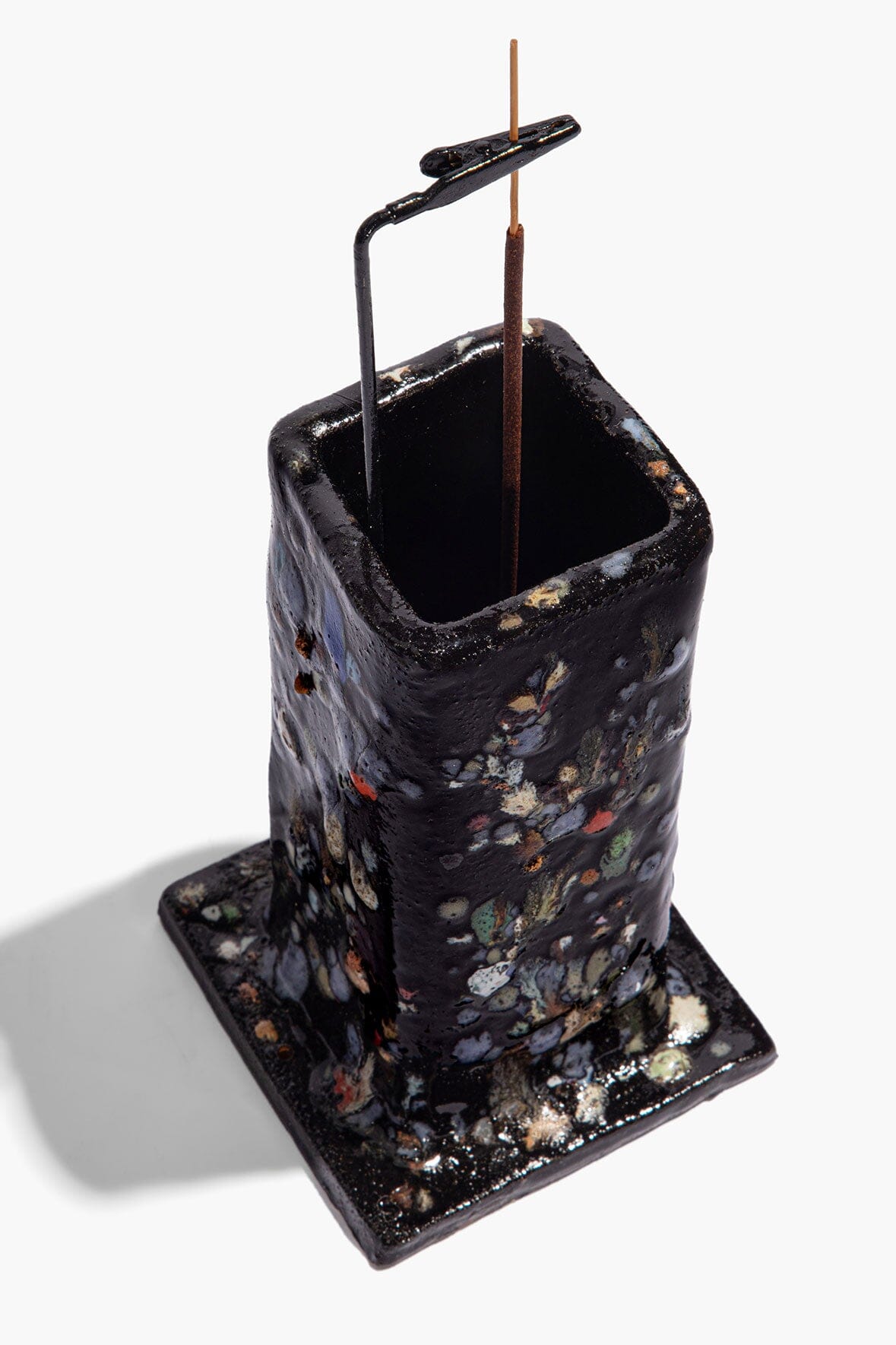 STAUD | Ceramic Tower Incense Holder Midnight Confetti Glaze