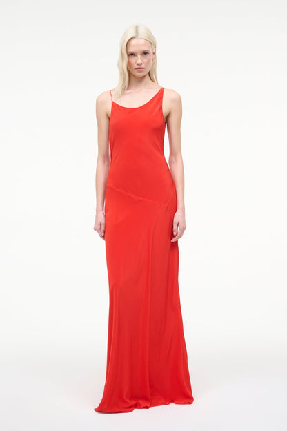 STAUD | Toluca Silk Dress Red Rose