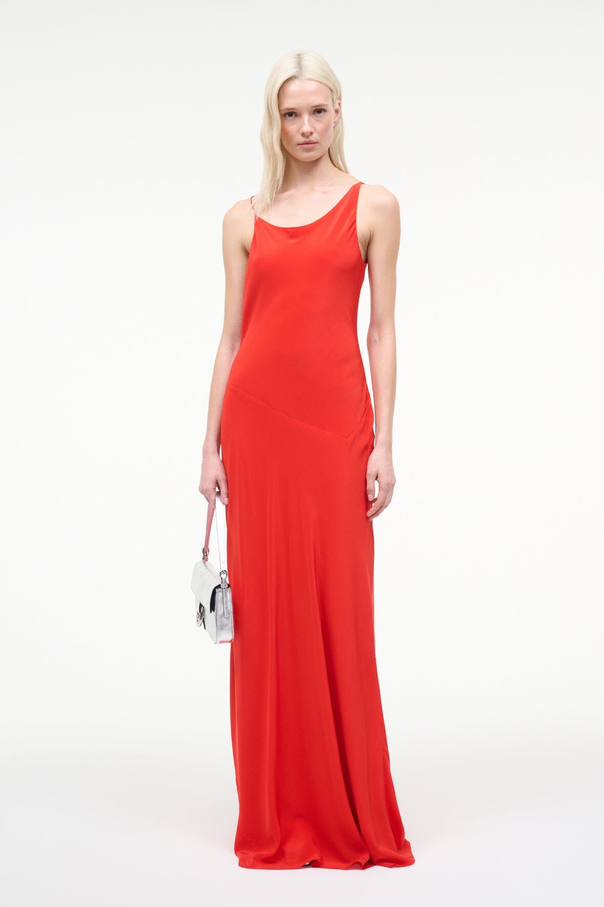 STAUD | Toluca Silk Dress Red Rose