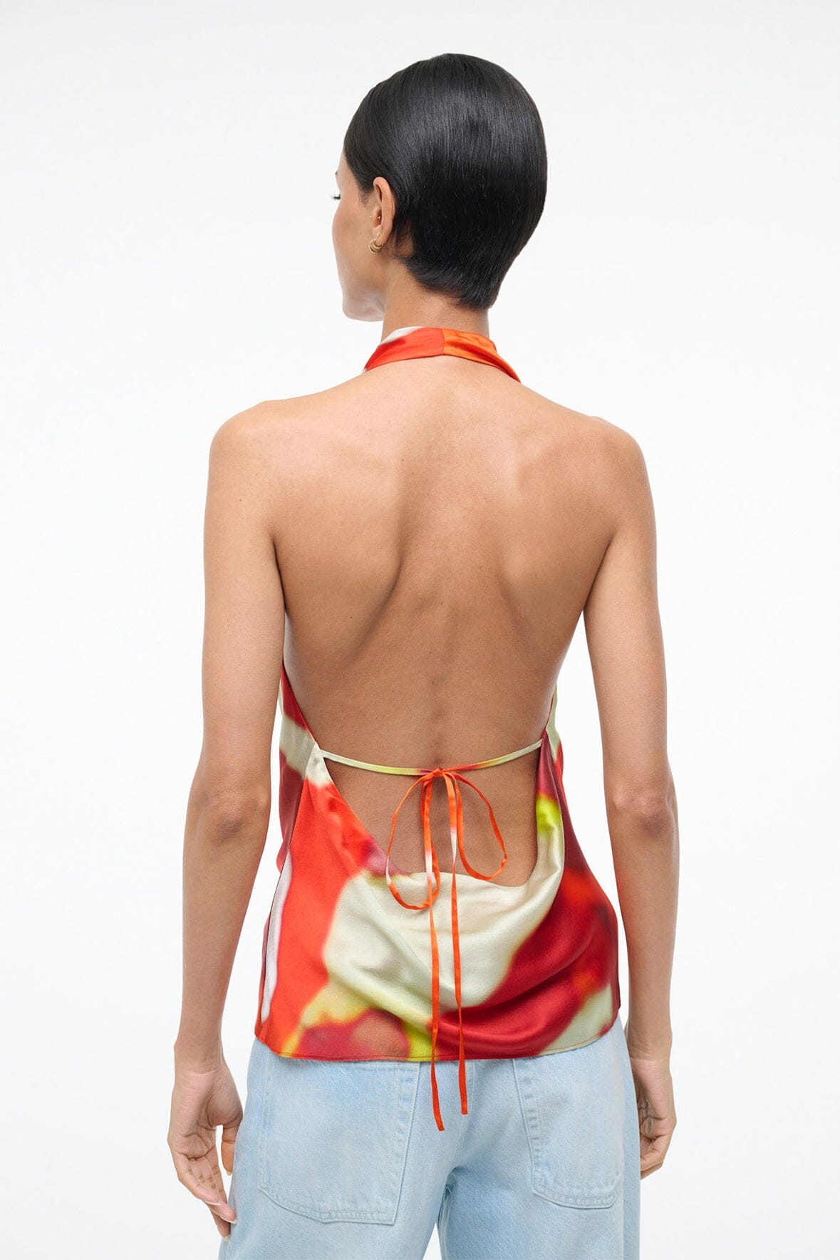STAUD | Liora Silk Top Red Zone