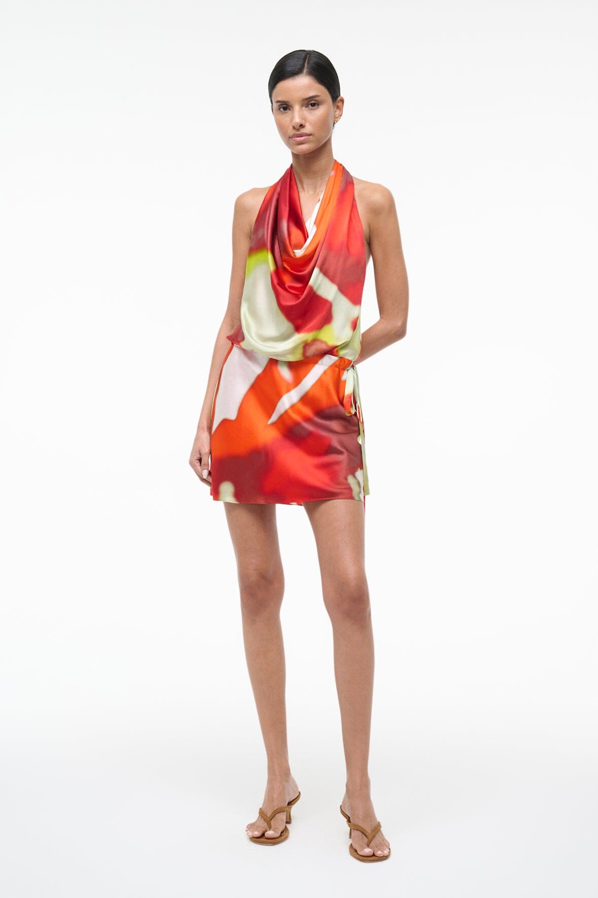 STAUD | Liora Silk Dress Red Zone