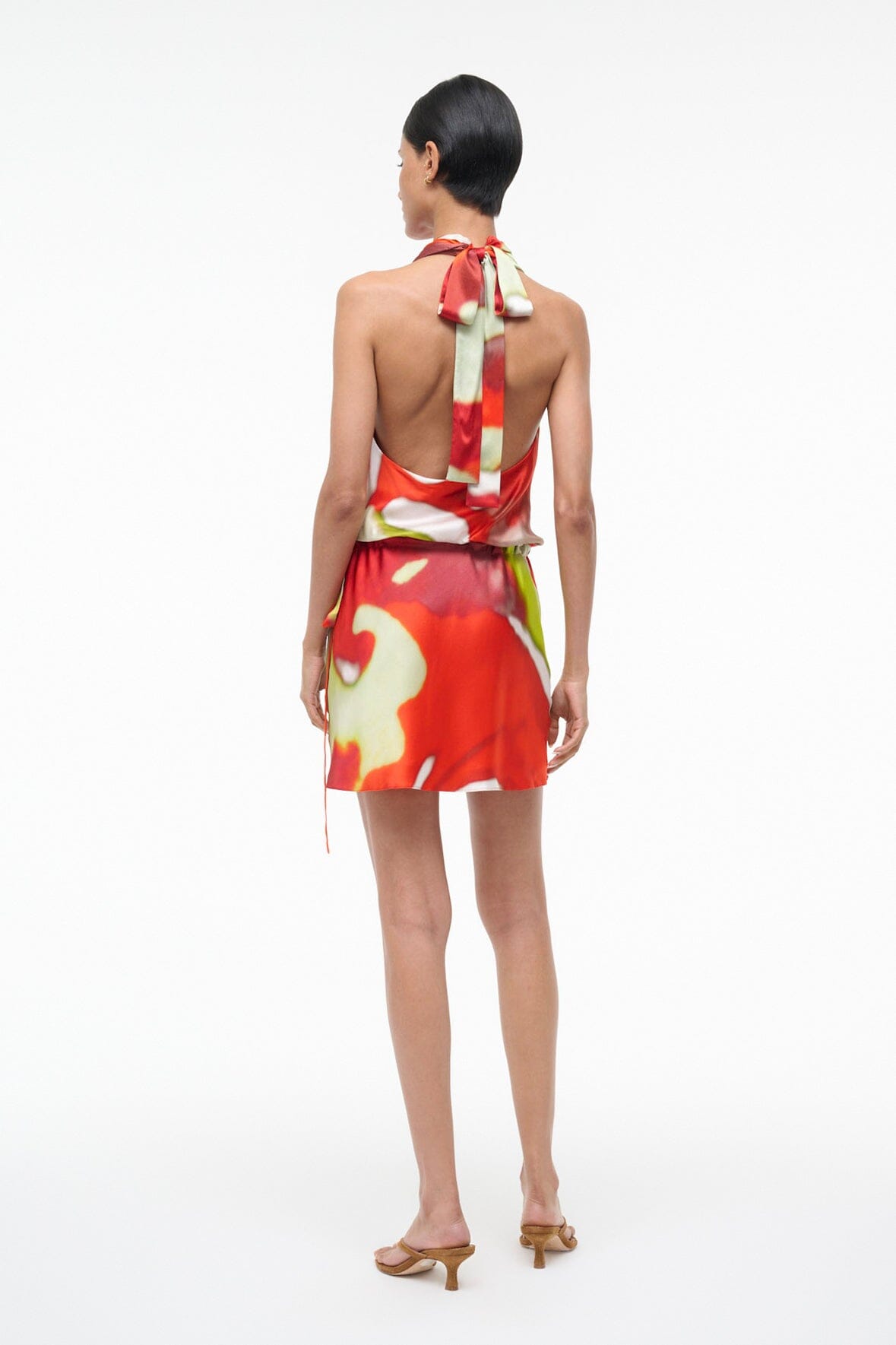 STAUD | Liora Silk Dress Red Zone