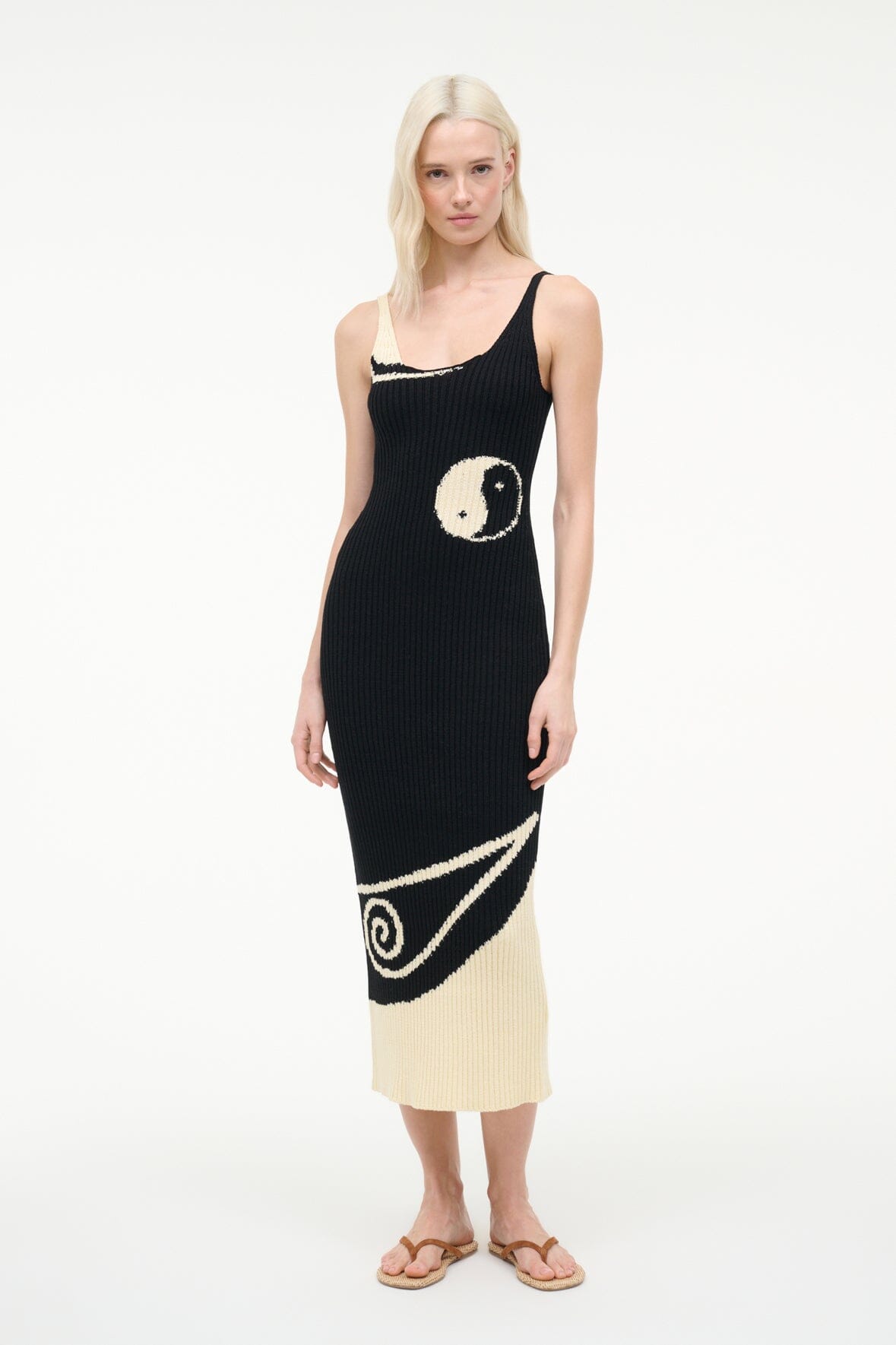 STAUD | Leta Dress Black Ivory