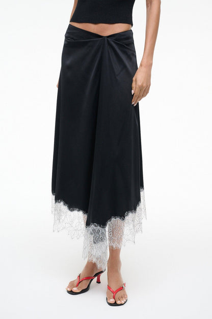 STAUD | Sonoma Silk Skirt Black