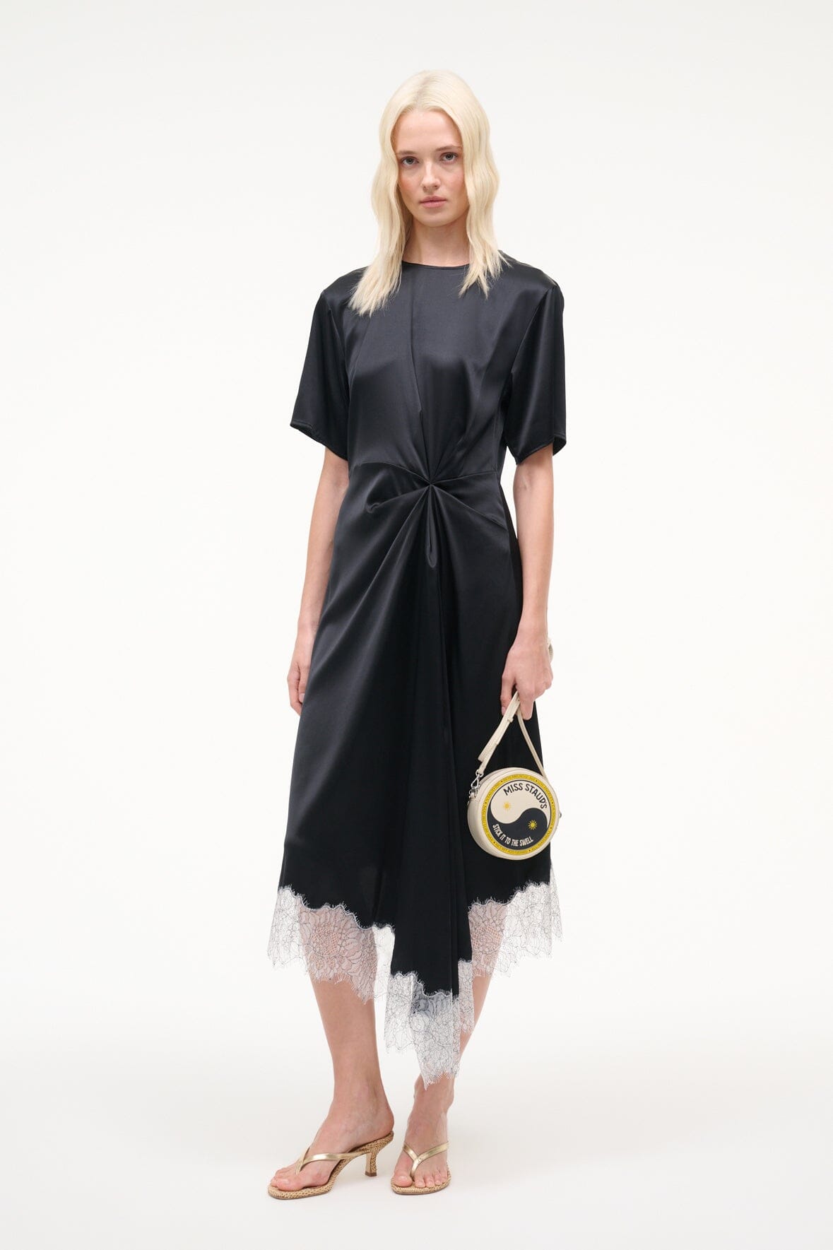 STAUD | Sonoma Silk Dress Black