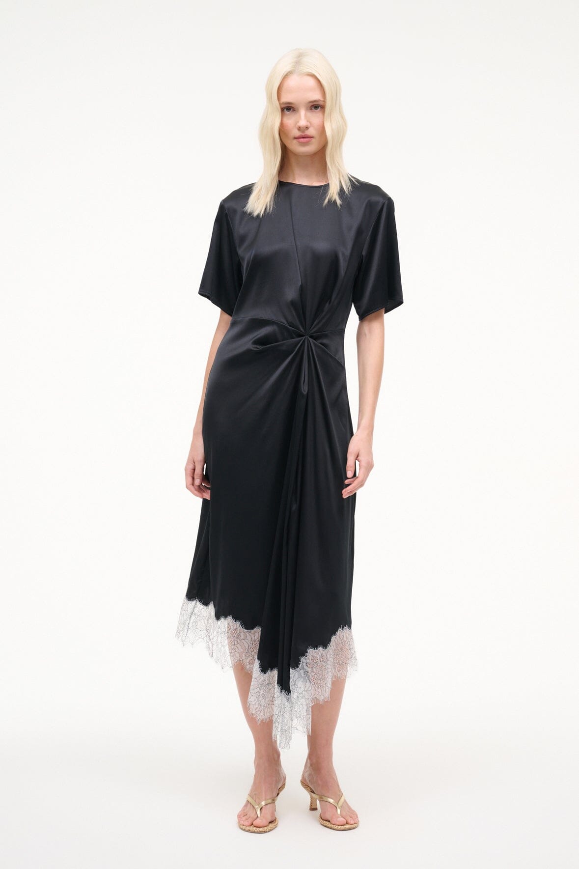 STAUD | Sonoma Silk Dress Black