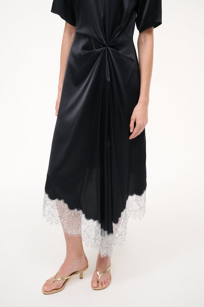 STAUD | Sonoma Silk Dress Black