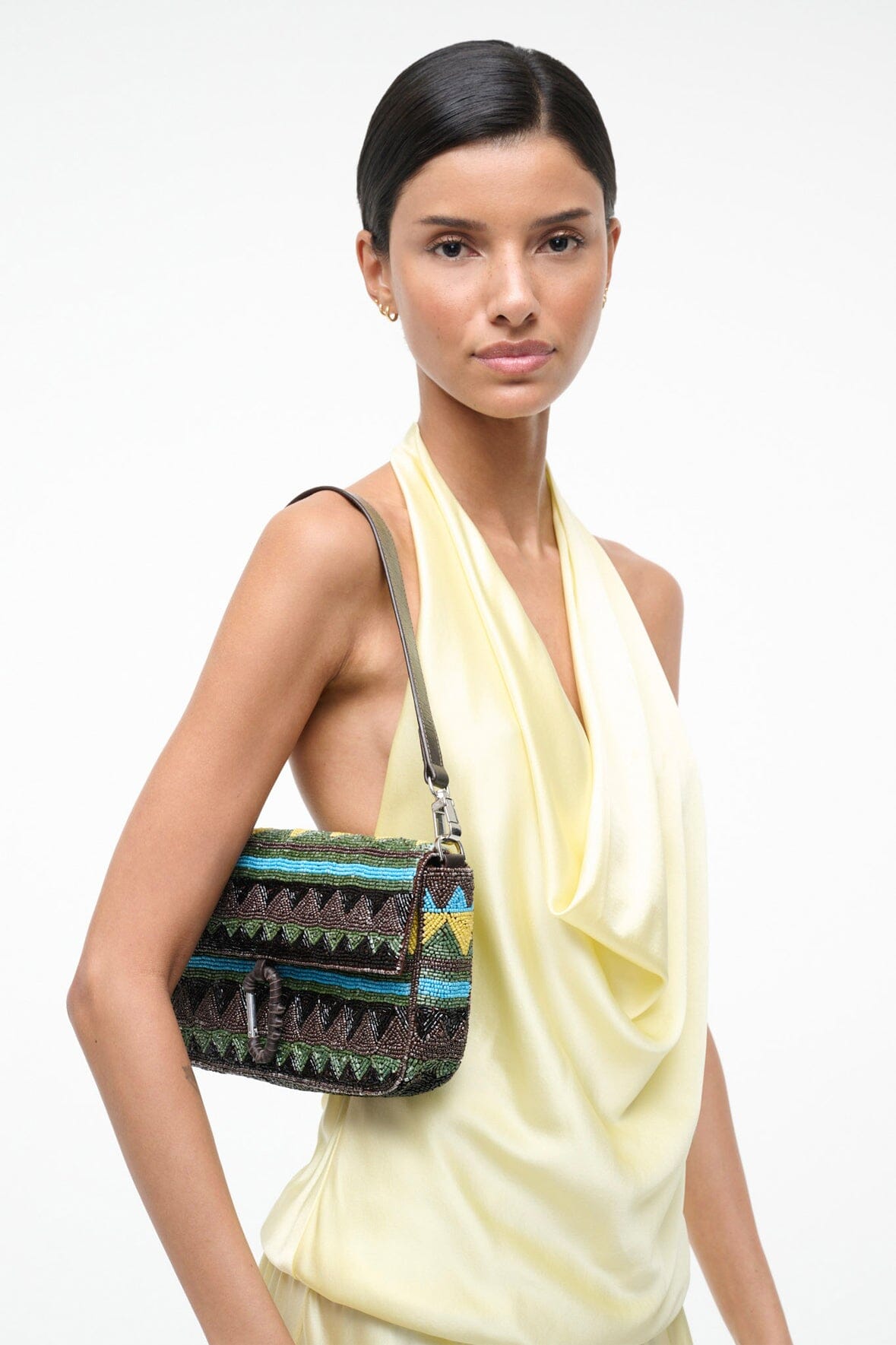 STAUD | Timmy Convertible Shoulder Bag Happy Sack Beading