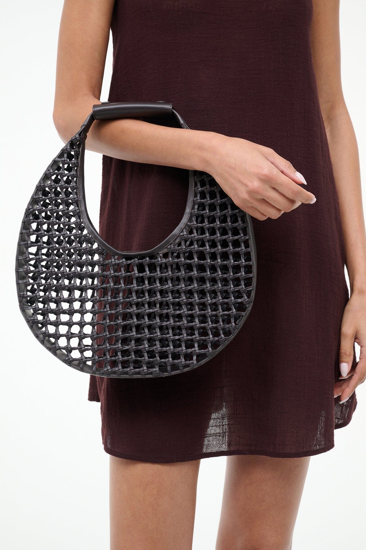 STAUD | Moon Hand-Knotted Tote Bag Espresso