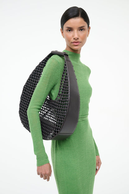 STAUD | Large Moon Hand-Knotted Bag Espresso