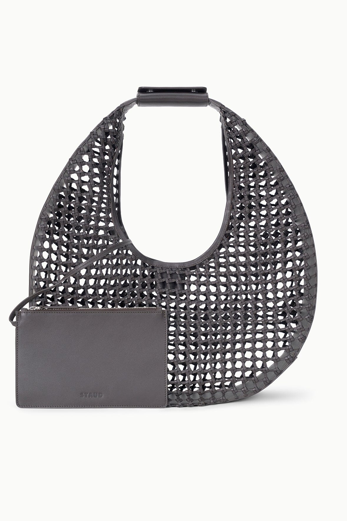STAUD | Large Moon Hand-Knotted Bag Espresso