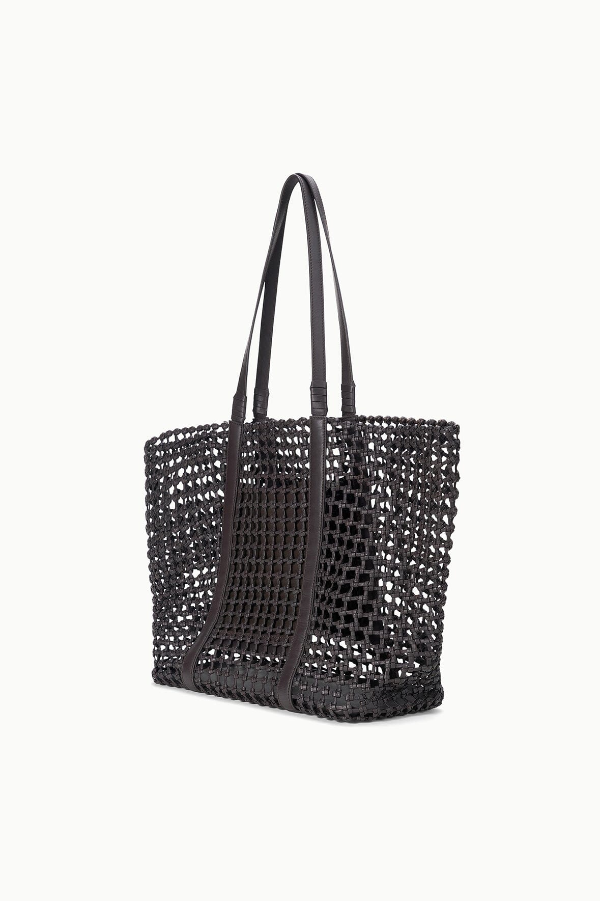 STAUD | Getaway Hand-Knotted Tote Bag Espresso