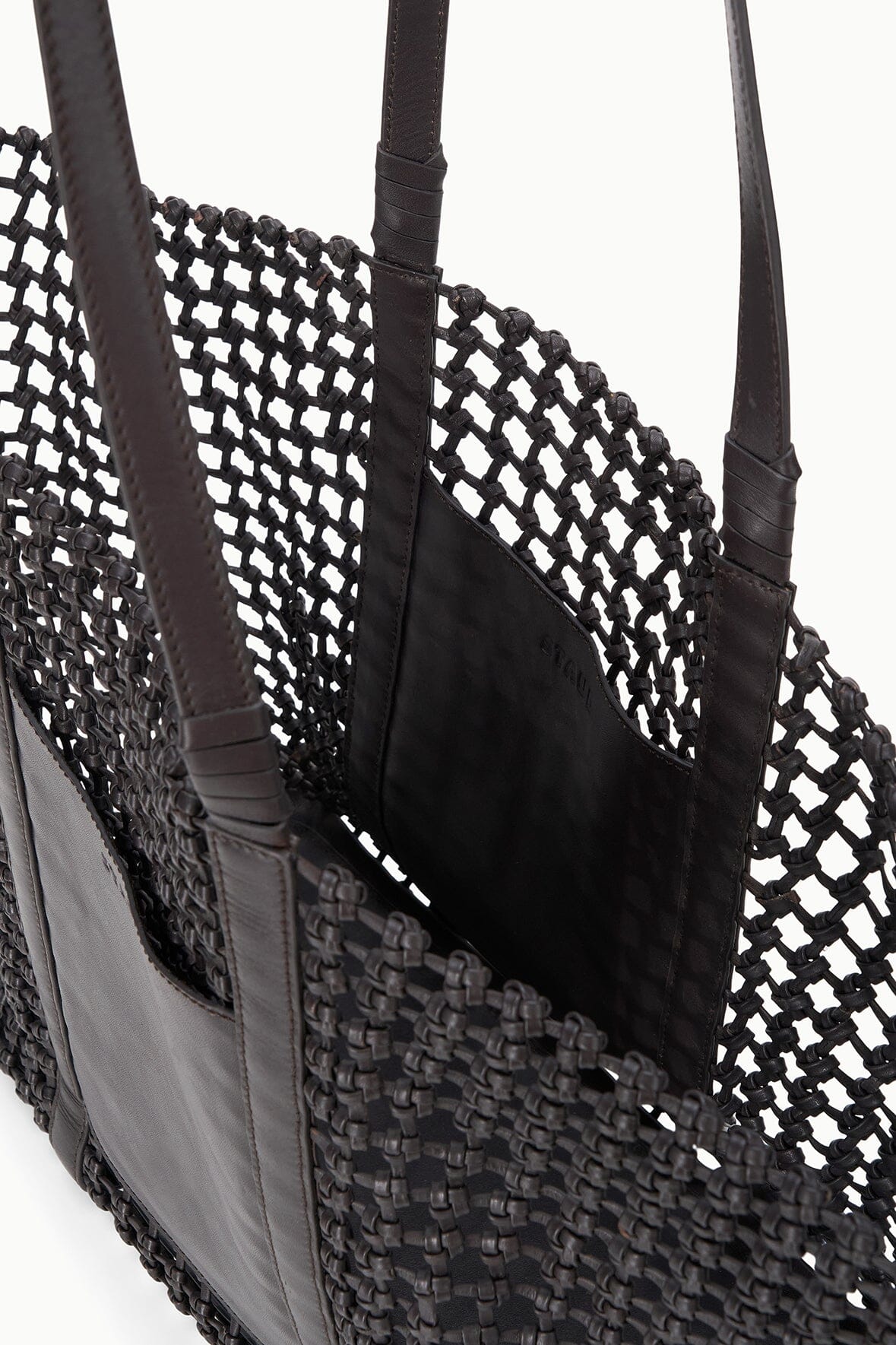 STAUD | Getaway Hand-Knotted Tote Bag Espresso
