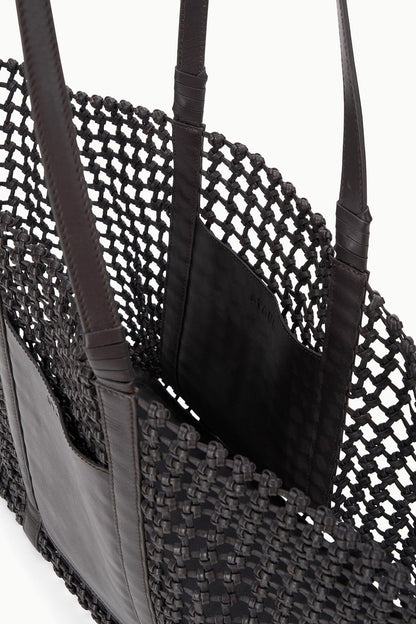STAUD | Getaway Hand-Knotted Tote Bag Espresso