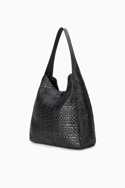 STAUD | Maya Hobo Bag Black Woven