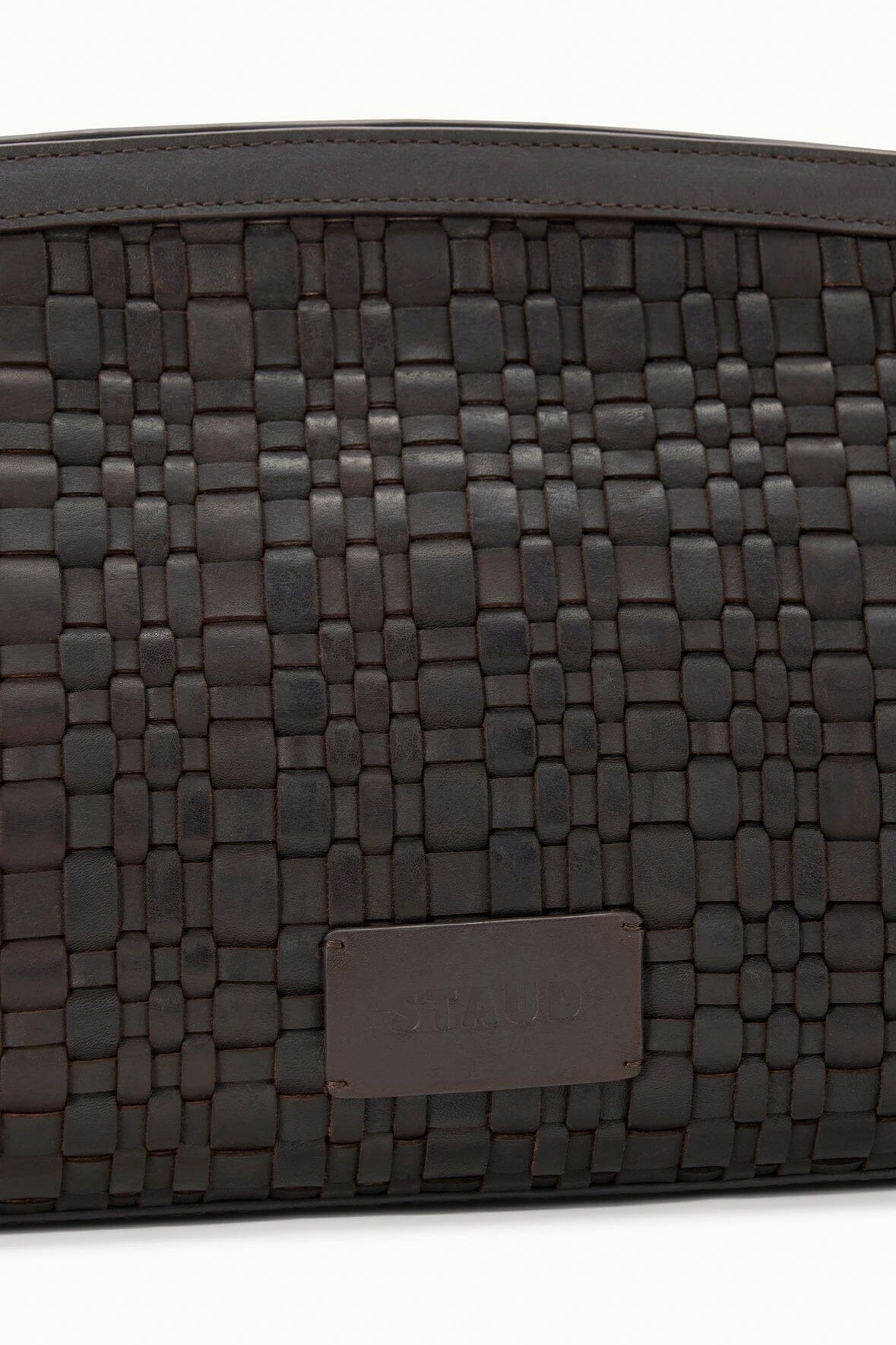 STAUD | Maude Soft Clutch Espresso Woven