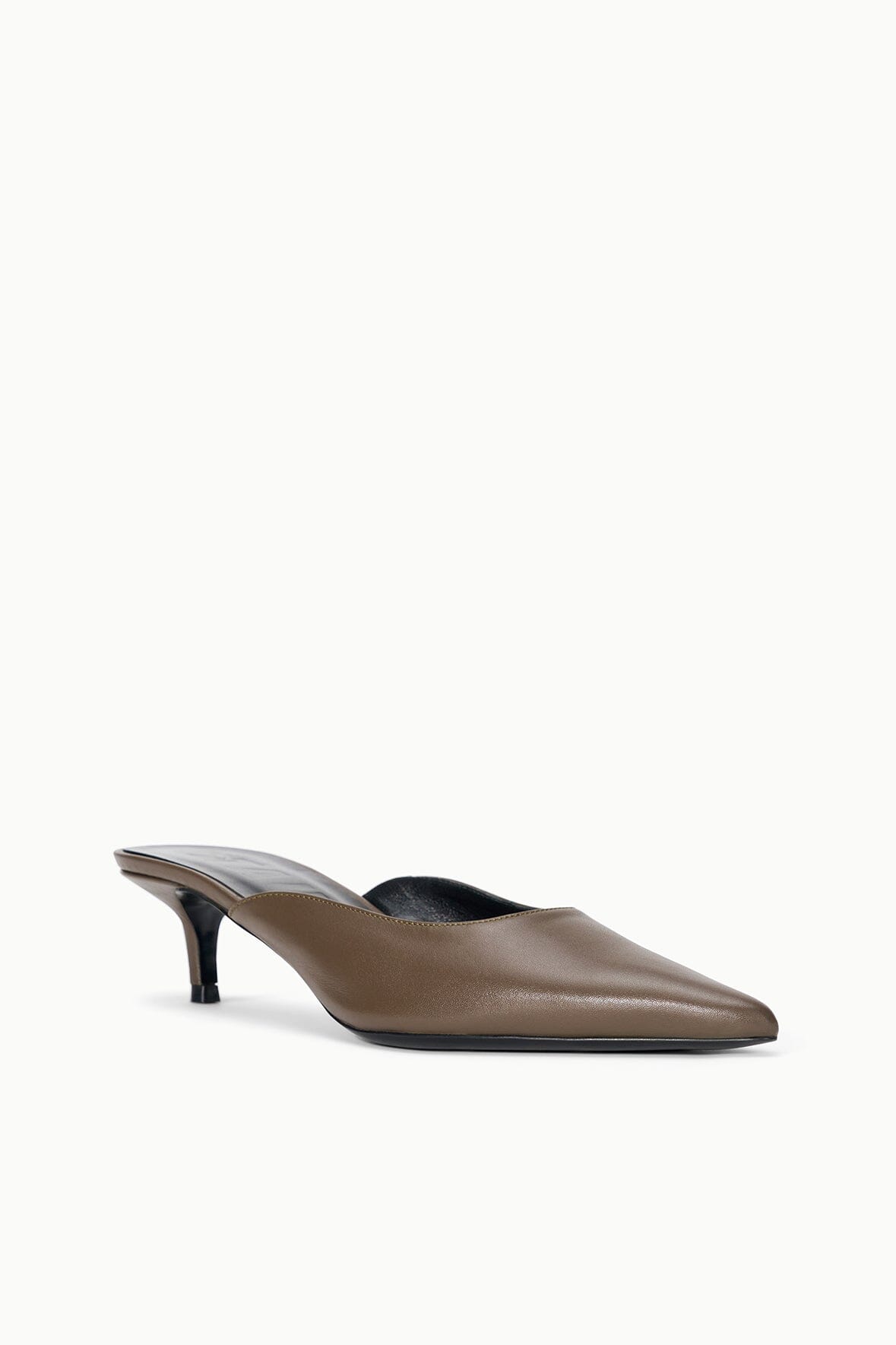 STAUD | Sebastian Kitten Heel Mule Truffle