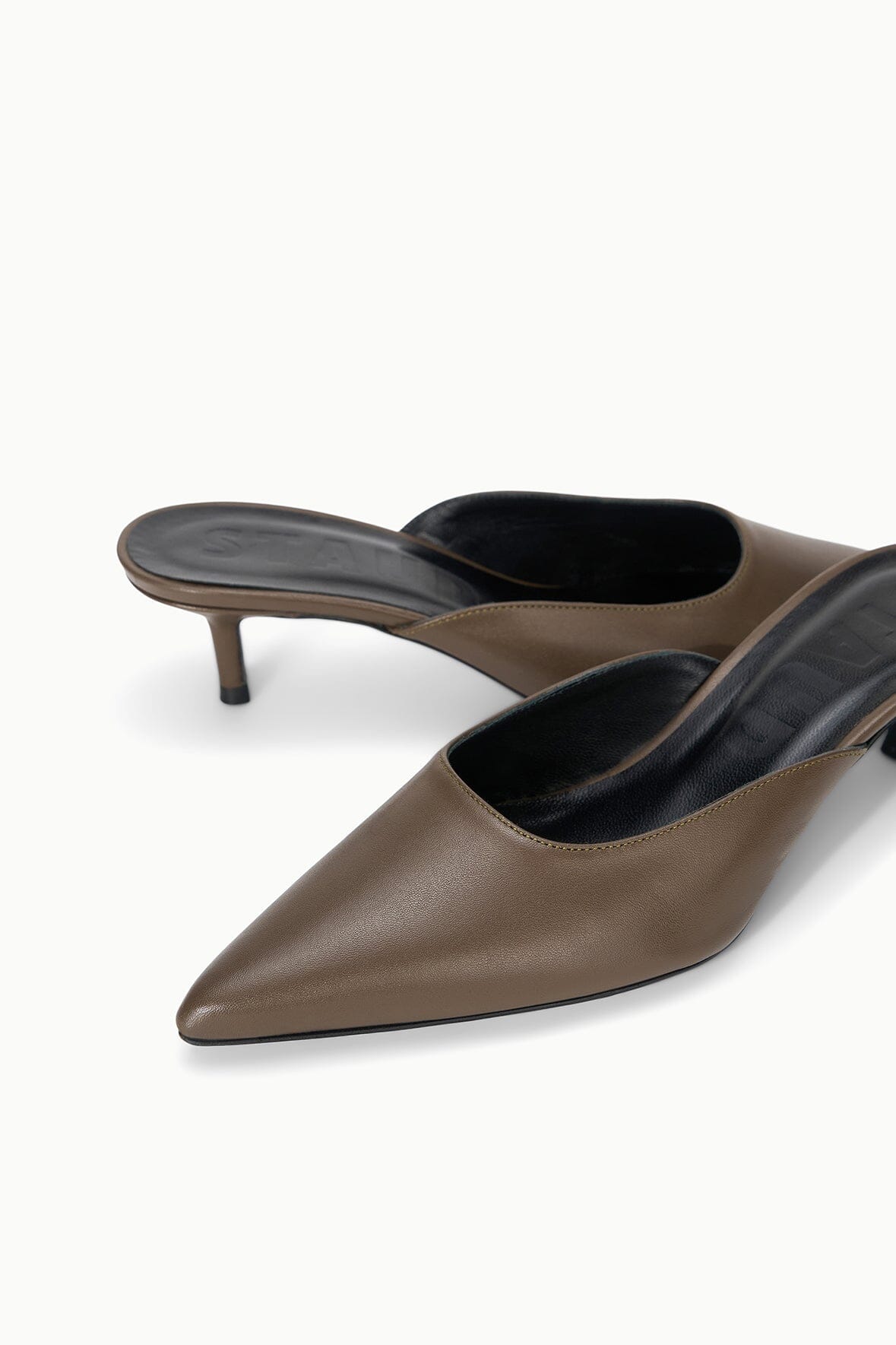 STAUD | Sebastian Kitten Heel Mule Truffle