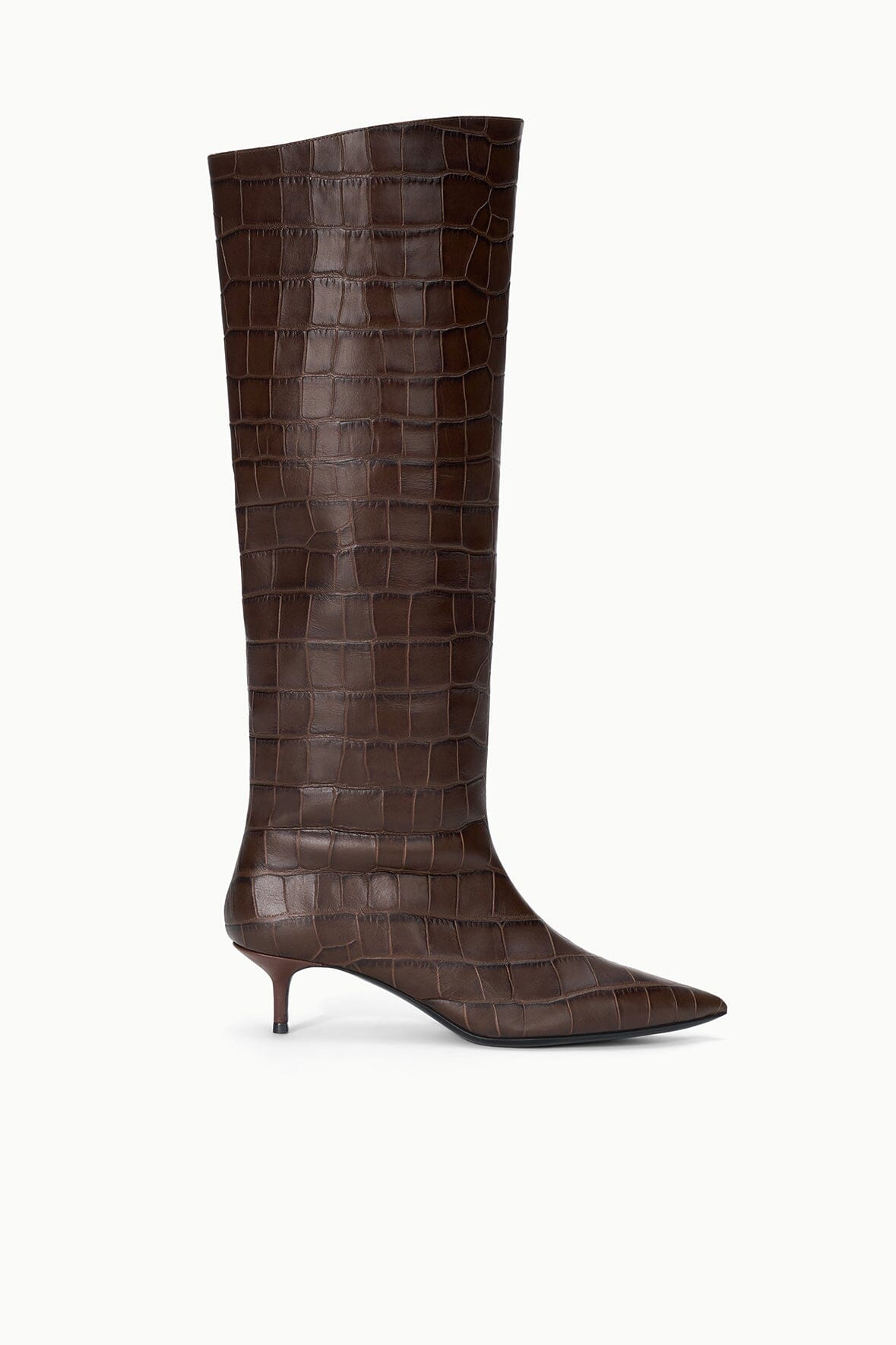 STAUD | Sebastian Kitten Heel Boot Espresso Croco
