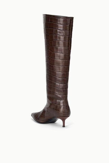 STAUD | Sebastian Kitten Heel Boot Espresso Croco
