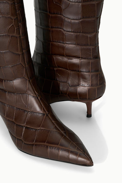 STAUD | Sebastian Kitten Heel Boot Espresso Croco