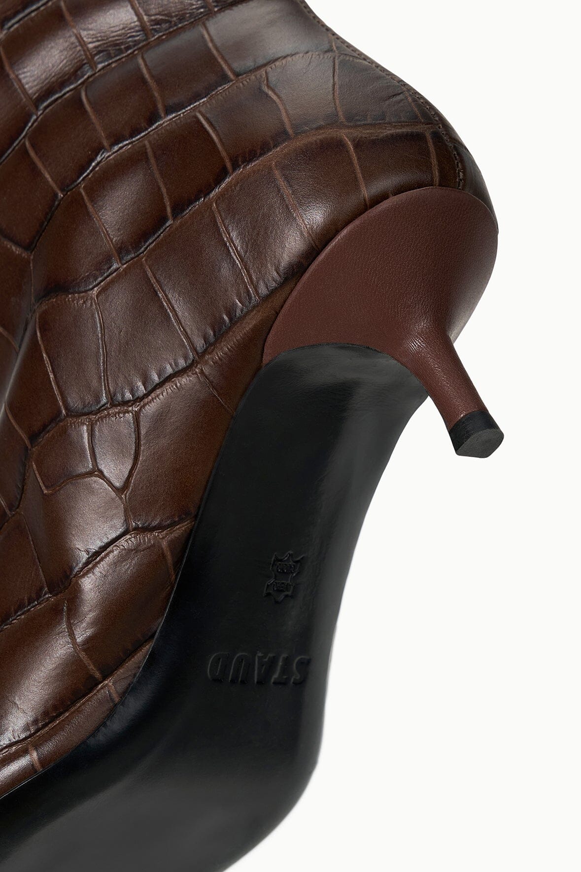 STAUD | Sebastian Kitten Heel Boot Espresso Croco