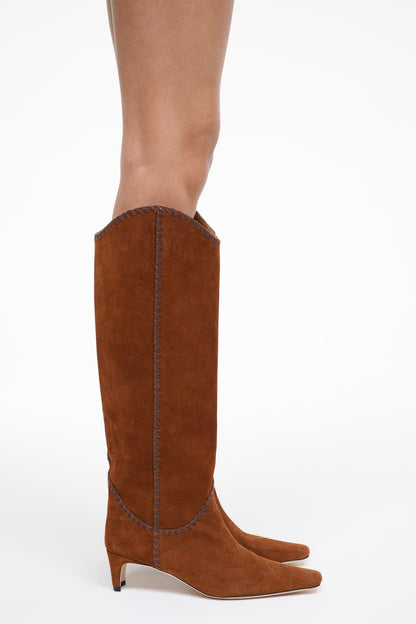 STAUD | Western Wally Boot Tabac Suede Espresso