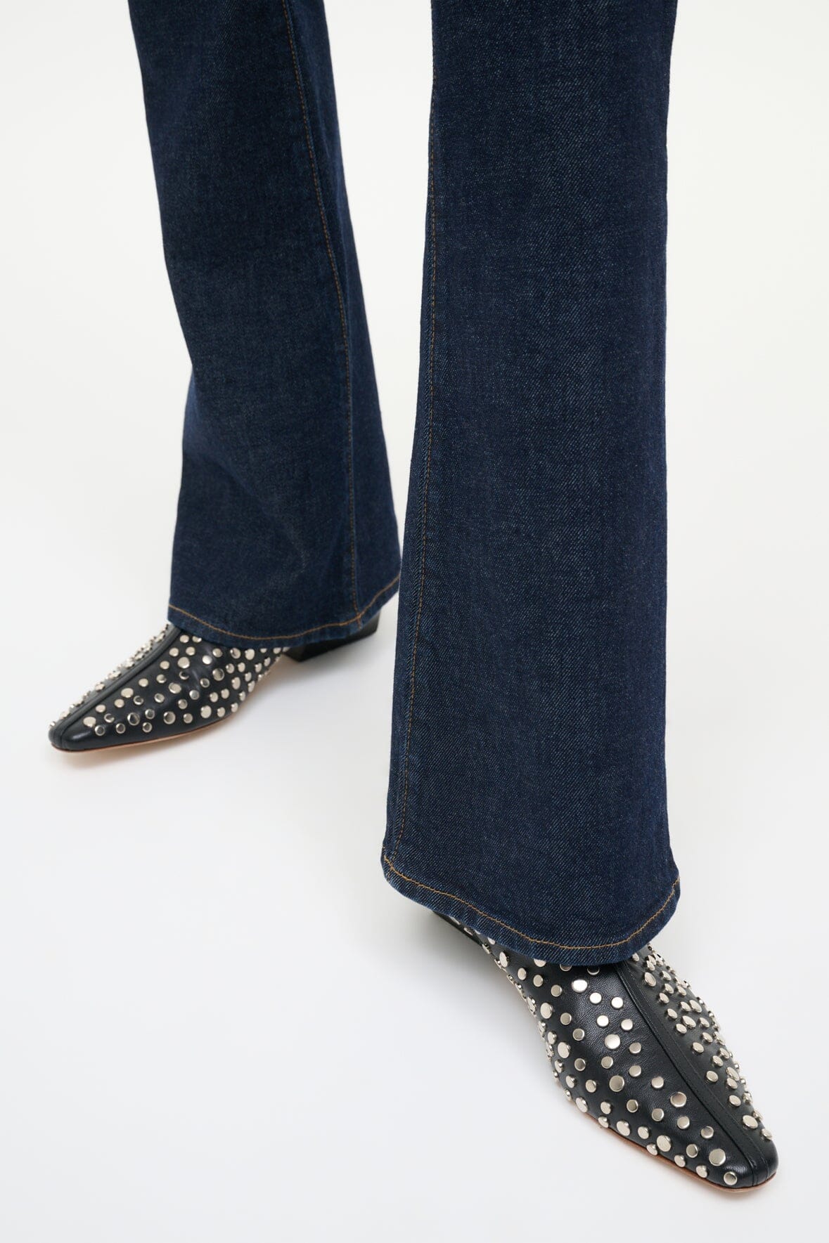 STAUD | Wally Flat Ankle Boot Rivets