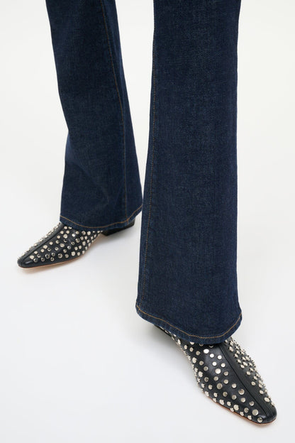 STAUD | Wally Flat Ankle Boot Rivets