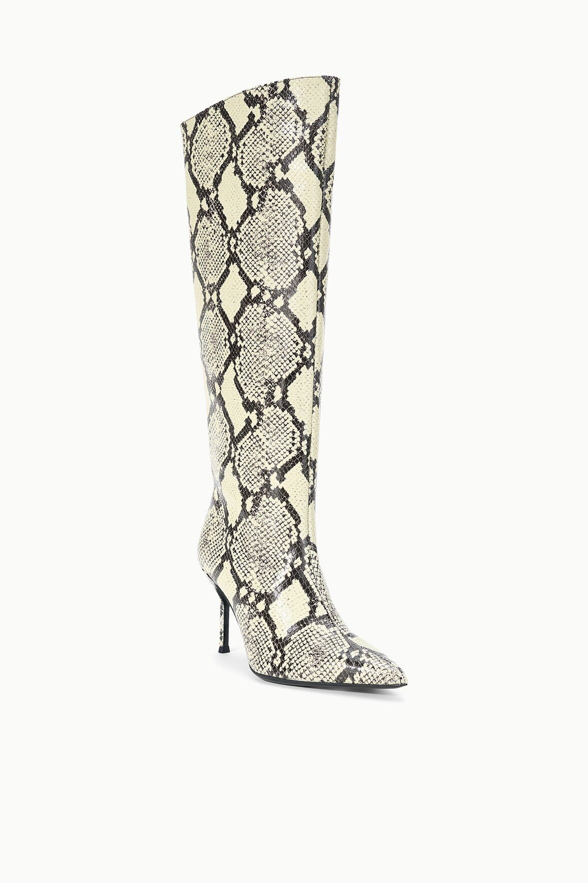 STAUD | Sebastian High Heel Boot White Snake
