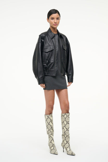 STAUD | Sebastian High Heel Boot White Snake