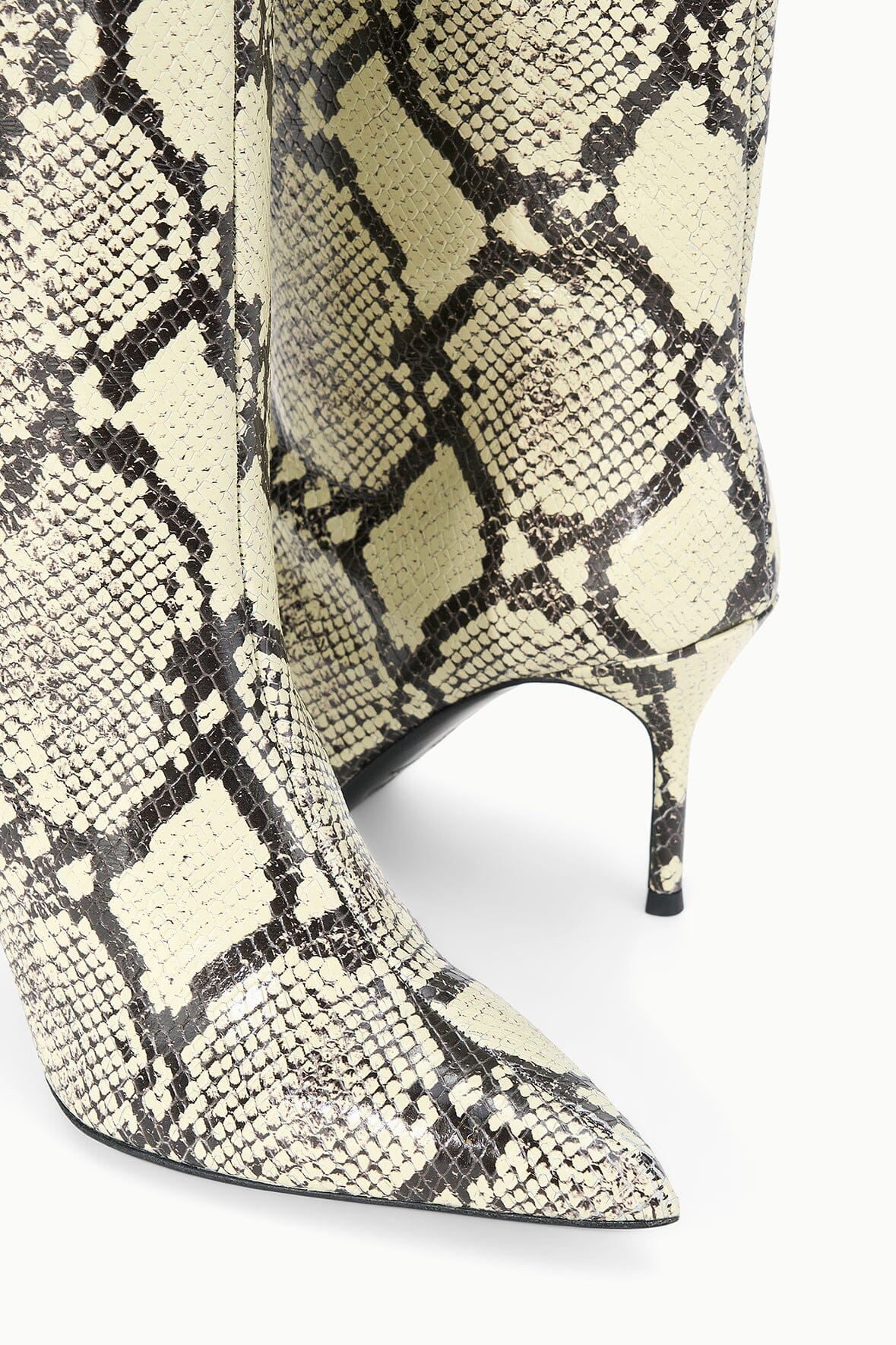STAUD | Sebastian High Heel Boot White Snake