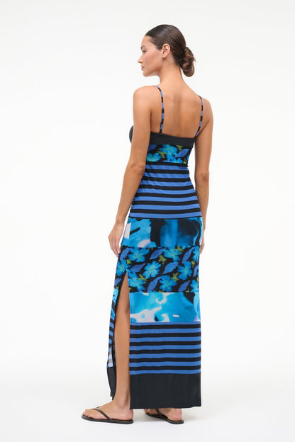 STAUD | Leona Mesh Dress Blue Haze Multi