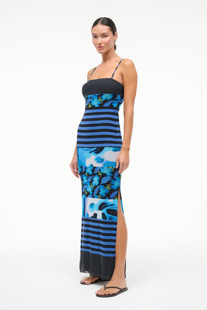 STAUD | Leona Mesh Dress Blue Haze Multi